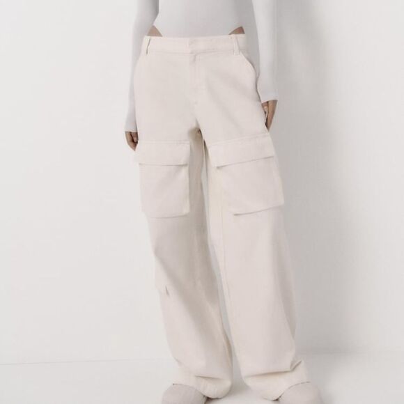 Zara Ecru Cargo Pants New - Picture 9 of 12